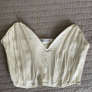 Ivory corset-style top from Zara